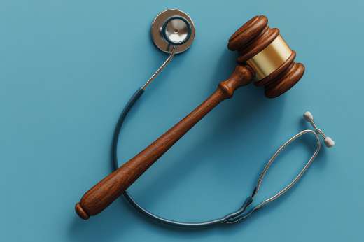 Foto: Stethoskop und Richterhammer